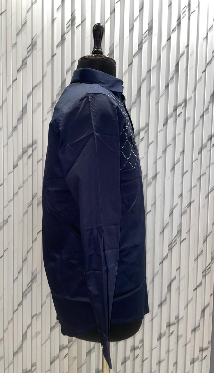 Designer Plain Shirt - Blue