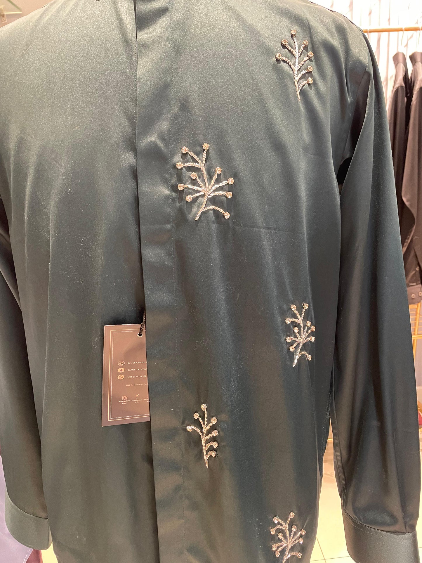 Sliver zardosi flower