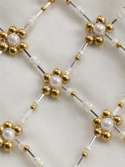 Gold pearl beads & Crystal tube