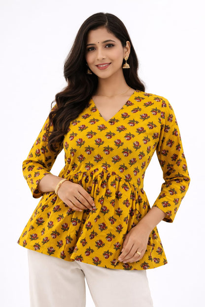FLAUNT - FLORAL PEPLUM TOP