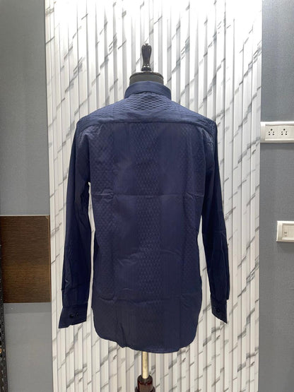 Designer Plain Shirt - Blue