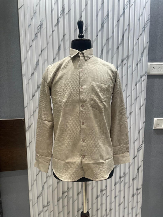 Designer Plain Shirt - Cream